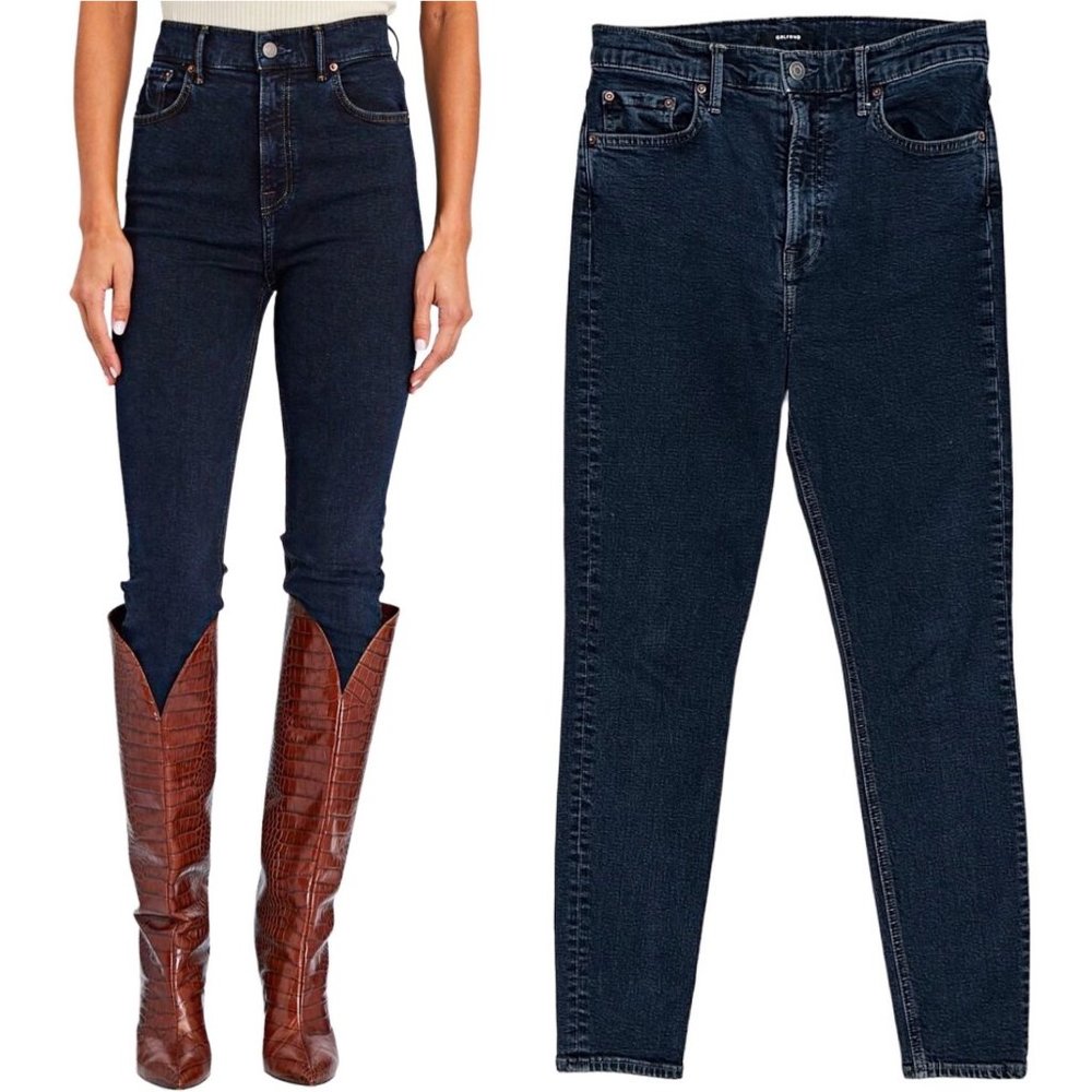 GRLFRND Kendall High-Rise Skinny Jeans in Keep It Close Dark Wash Denim Size 27